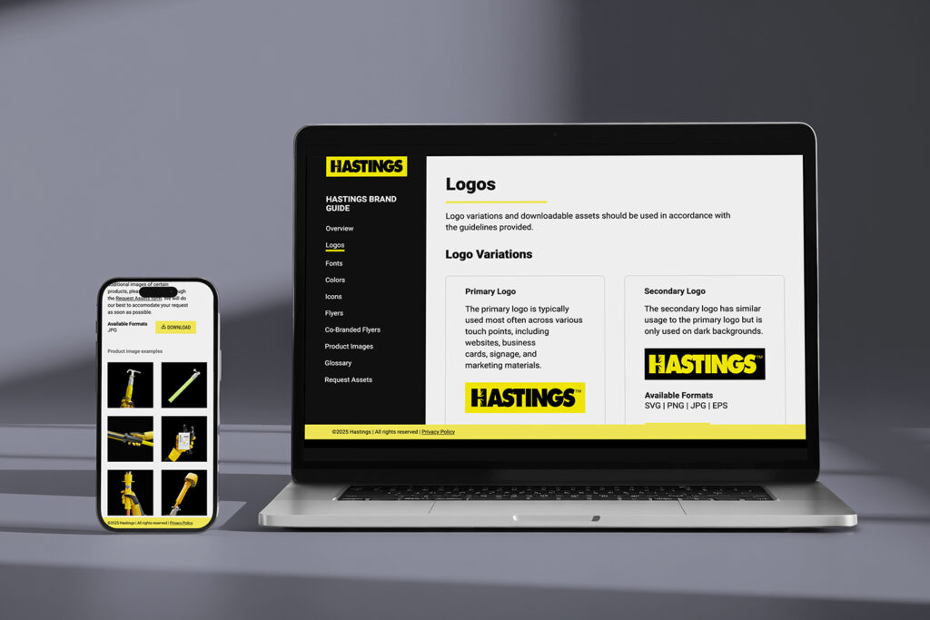 Hastings Brand portal was developed to help distributors represent Hastings in a unified way.